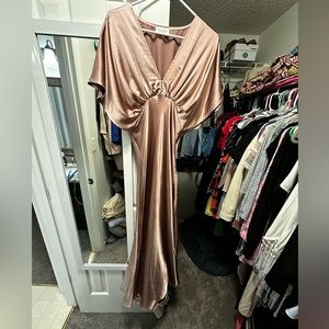 Satin Blouson Maxi Dress-Dress Forum LA- Size small